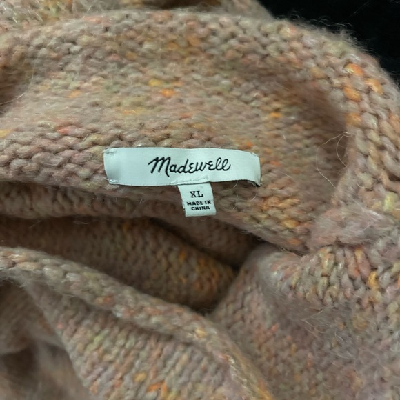 Madewell XL Pink Chunky Knit Mock Neck Oversized Sweater - Picture 3 of 4